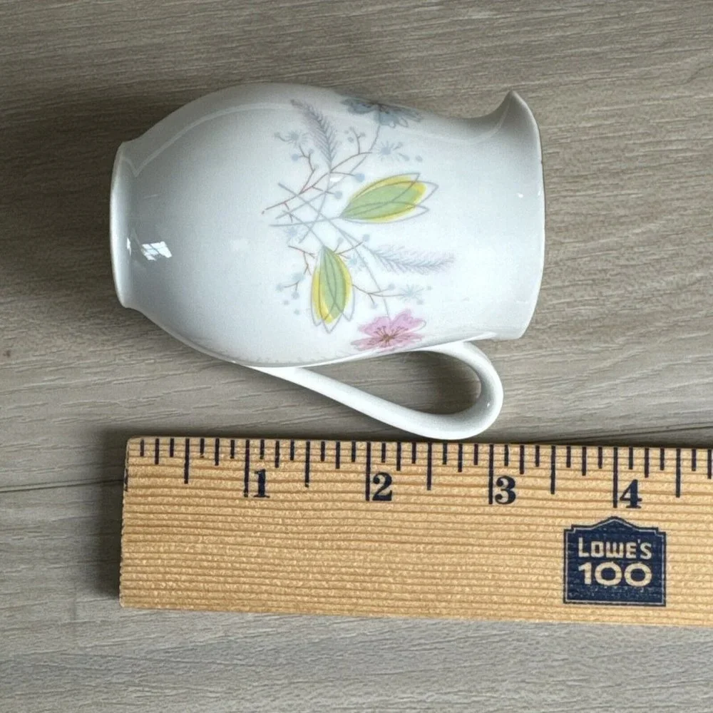 Bavaria Flowers Creamer Pitcher Germany 3” Tall Gold Accents Porcelain‎ Ceramic